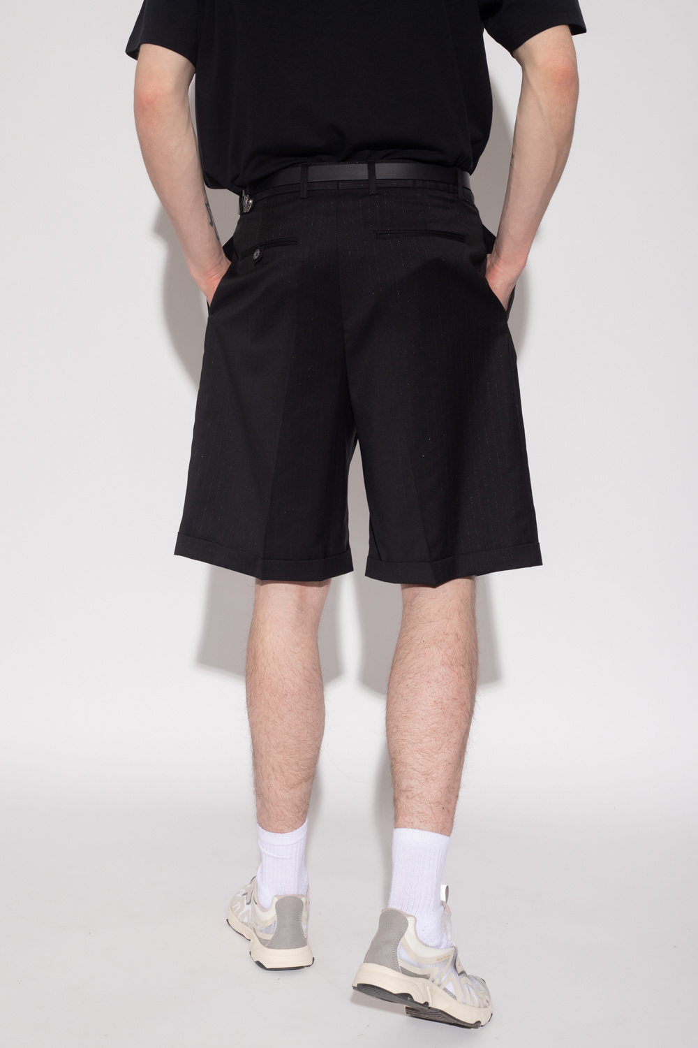 tied-waist denim dress - Striped shorts Acne Studios